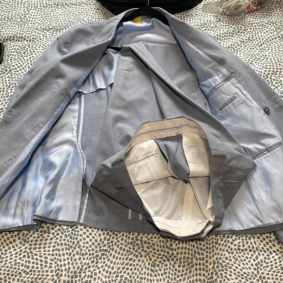 Moss London Slim Fit Baby Blue Suite - Picture 3 of 3